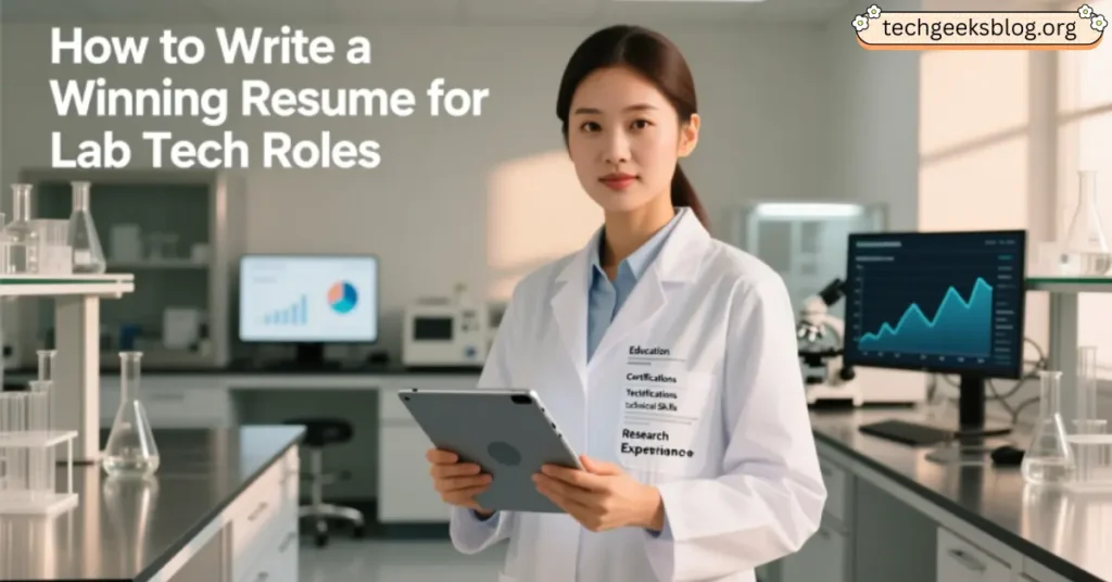 how to write a winning resume for lab tech roles