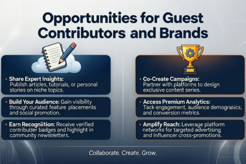 opportunities for guest contributors and brands