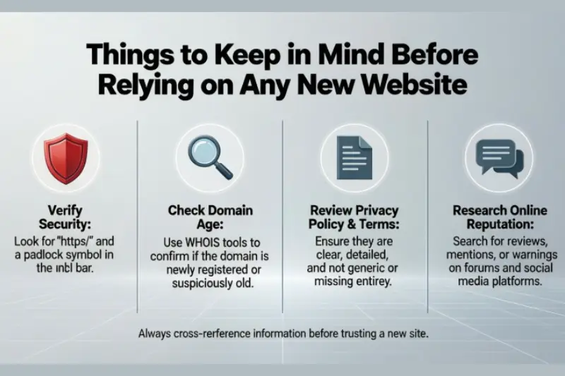 things to keep in mind before relying on any new website