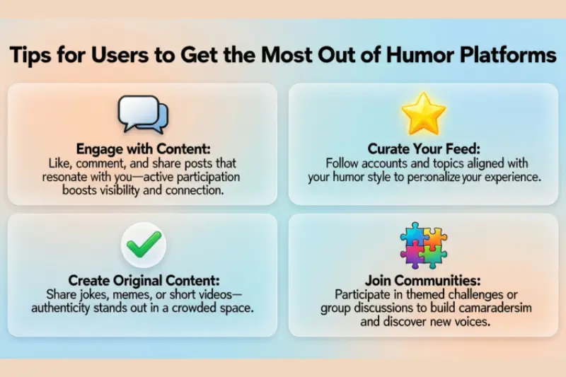 tips for users to get the most out of humor platforms